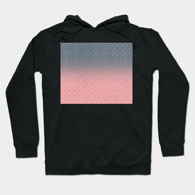 Teal and pink gradient w.metallic pattern Hoodie by CreaKat